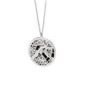 Precious Spot Map Silhouette Necklace [14 Karat White Gold]