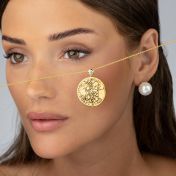 Precious Spot Engraved Map with Diamond [18K Gold Vermeil]