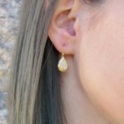 Golden Drop Pave Earrings [18K Gold]