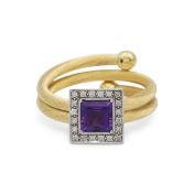 Springy Amethyst Ring [18K Gold]