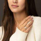 Luna Diamond Halo Engagement Ring - Round Brilliant [14 Karat White Gold]