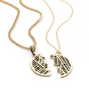 Shared Destiny Silhouette Map Pendants [18K Gold Vermeil]