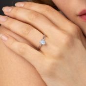 Helena Engagement Ring - Oval Cut [14 Karat White Gold]