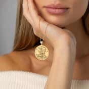 Talisa Map Engraved Necklace with Heart Diamond [18K Gold Vermeil]