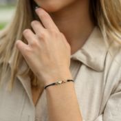 Talisa Stars Birthstone Bracelet - Black String [14K Gold]