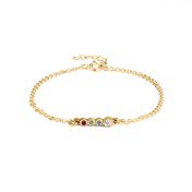 Talisa Stars Birthstone Bracelet with Diamond [18K Gold Vermeil]