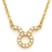 Taurus Necklace - Zodiac Sign Necklace with Diamonds [18K Gold Vermeil]