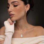 Threads Of Life Engraved Map Necklace with 1ct Diamond [Sterling Silver]