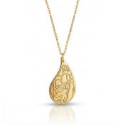 Threads Of Life Engraved Map Necklace [14 Karat Gold]
