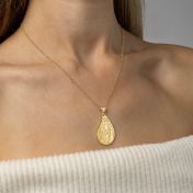Threads Of Life Engraved Map Necklace with Heart Diamond [18K Gold Vermeil]