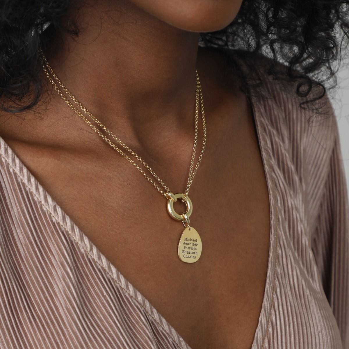 Anna Double Layer Name Necklace [18K Gold Vermeil] 