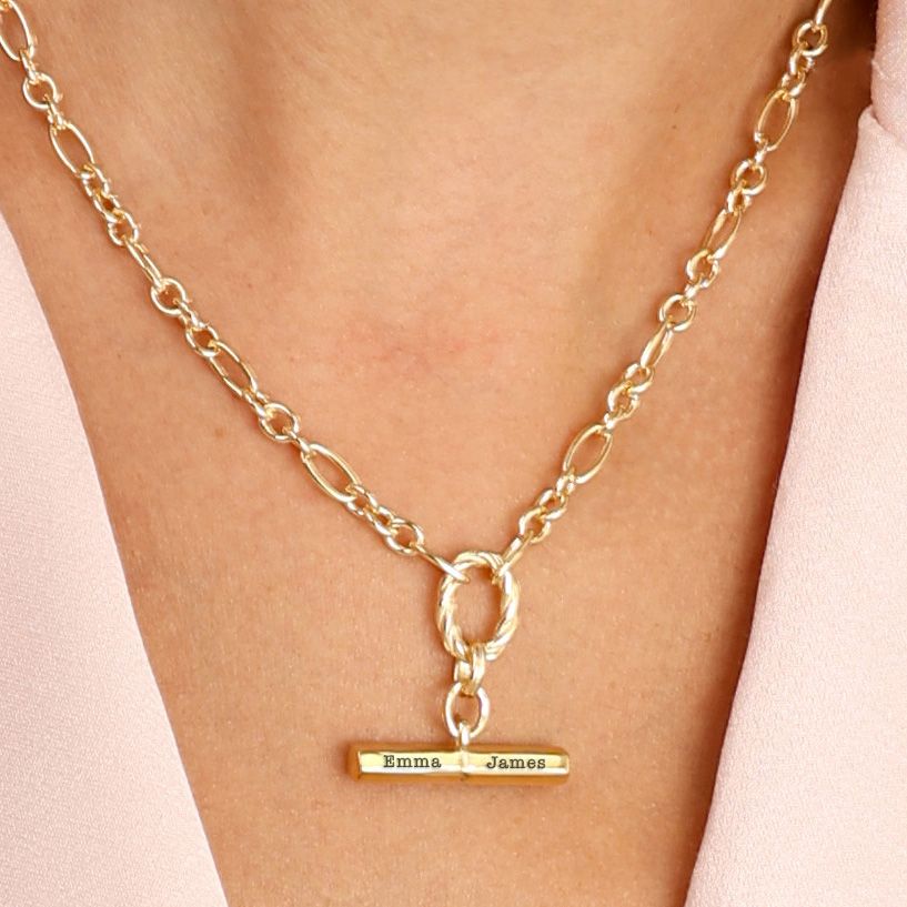 Destiny T Bar Name Necklace [18K Gold Vermeil]
