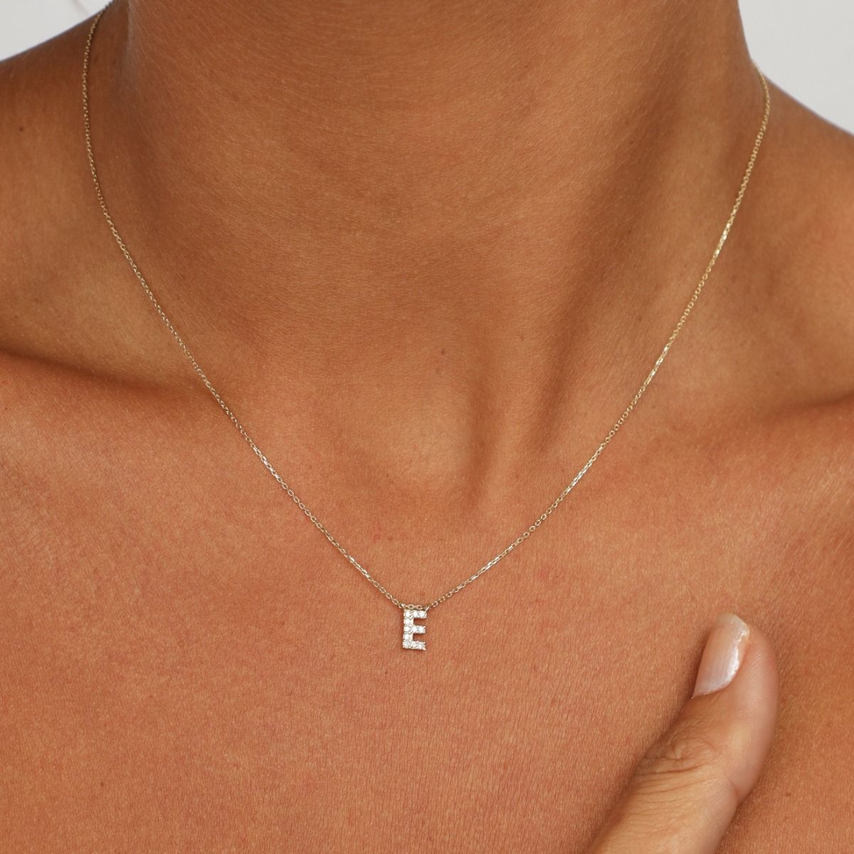 Diamond Initial Necklace [14 Karat Gold]