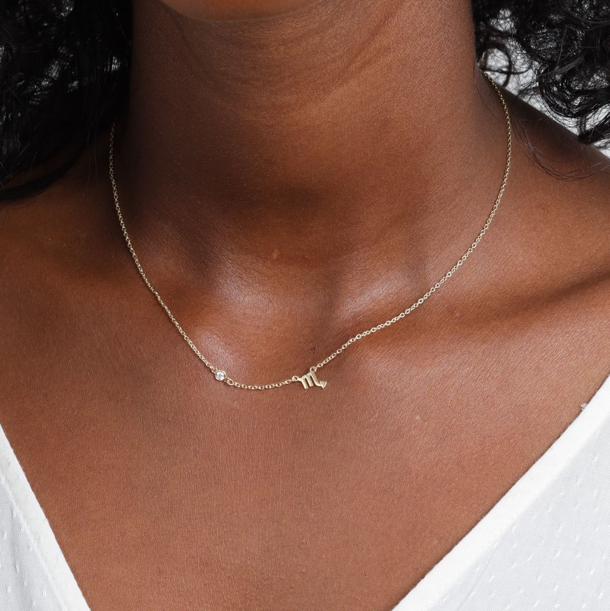 Helena Diamond Zodiac Necklace [14 Karat Gold]