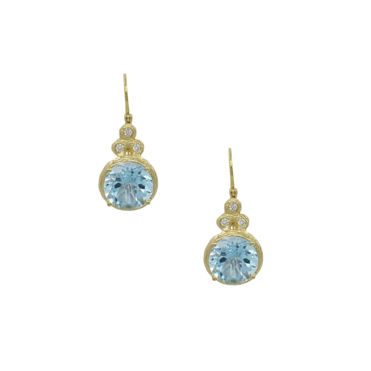 Triskele Blue Topaz Earrings [18K Gold]