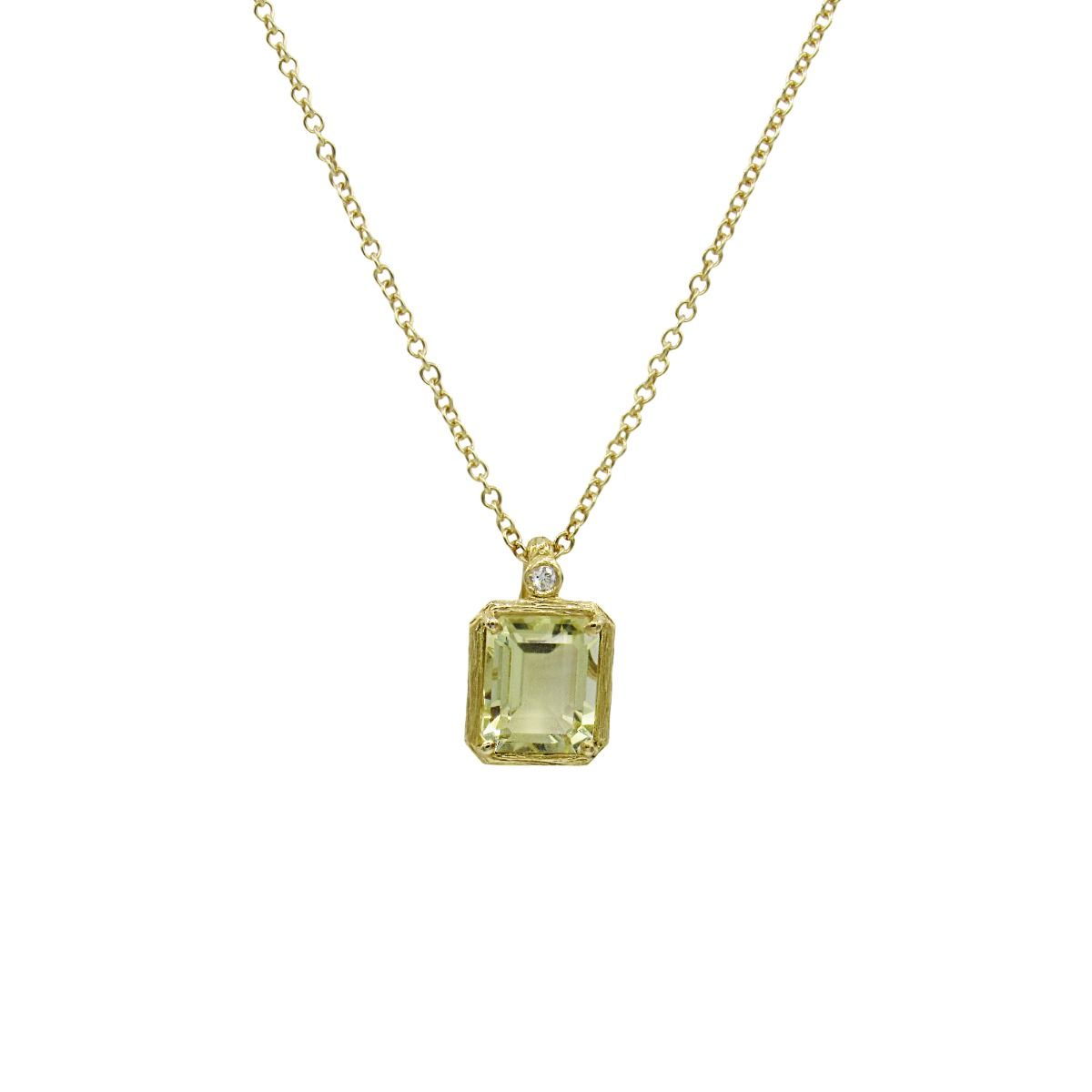 Lemon Topaz Pendant Necklace [18K Gold]