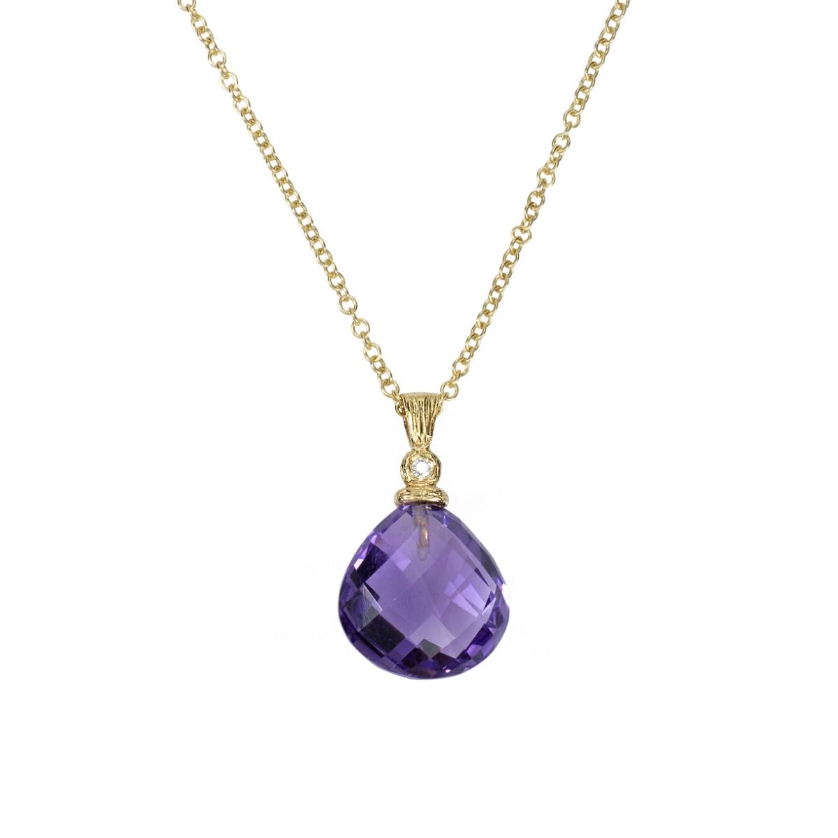 Amethyst Pendant Necklace [18K Gold]