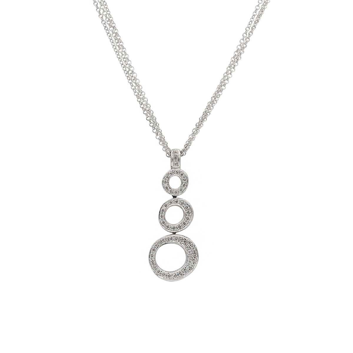 Ellipse Necklace [18K White Gold]