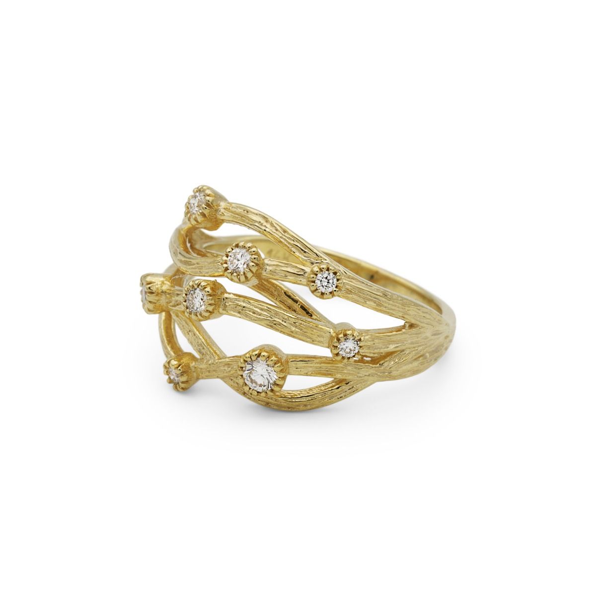 Coral Diamond Ring [14K Gold]