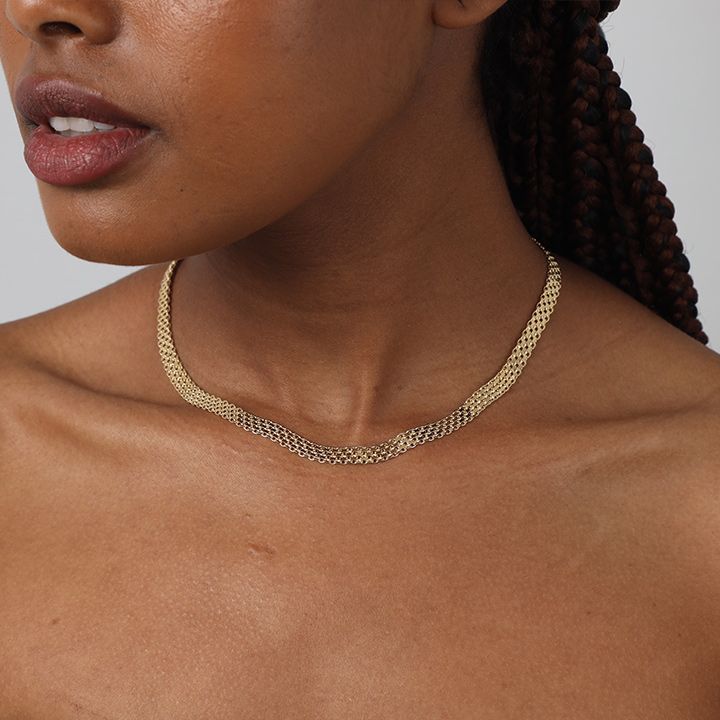 Herringbone Necklace [18K Gold Vermeil]