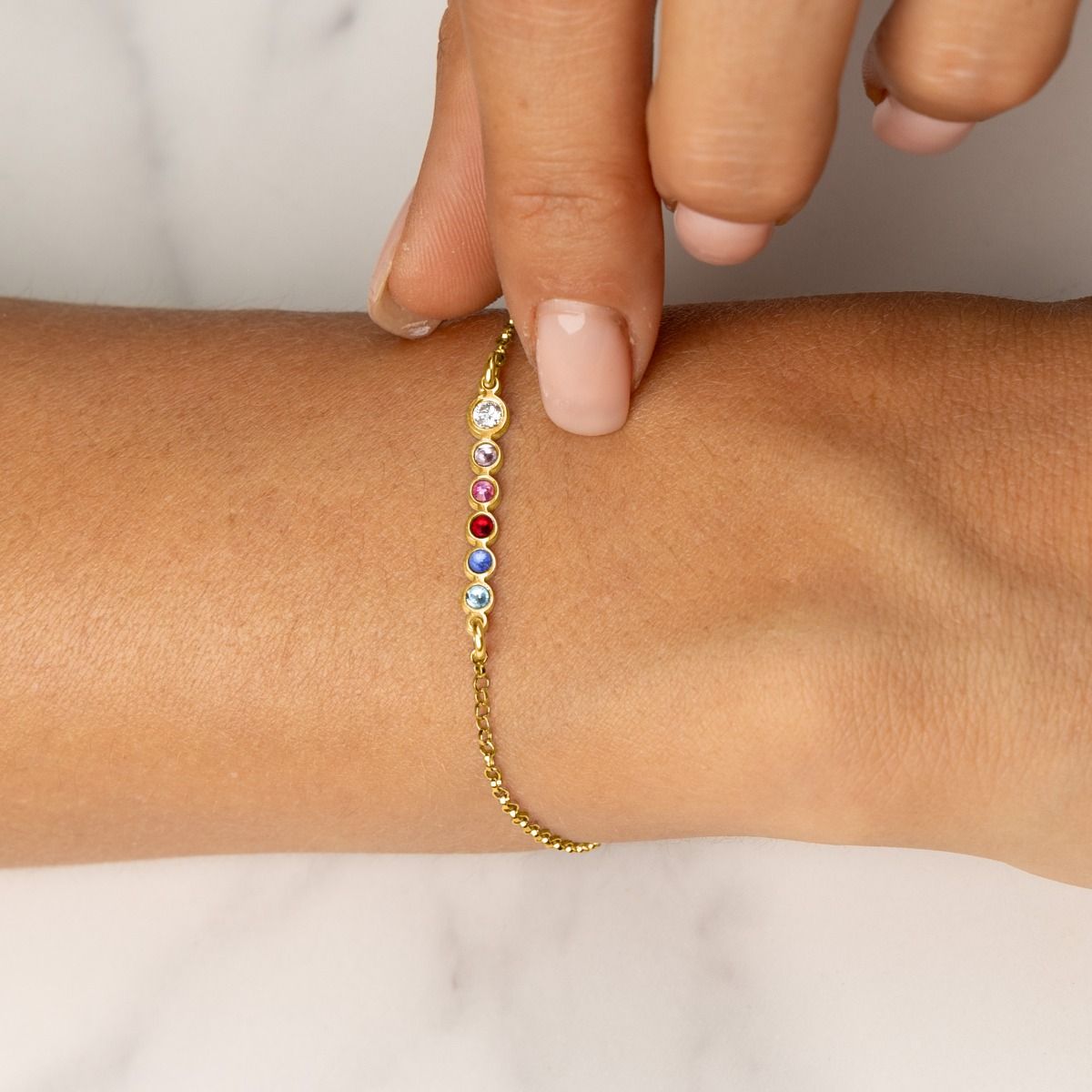 Talisa Stars Birthstone Bracelet with Diamond [14 Karat Gold]
