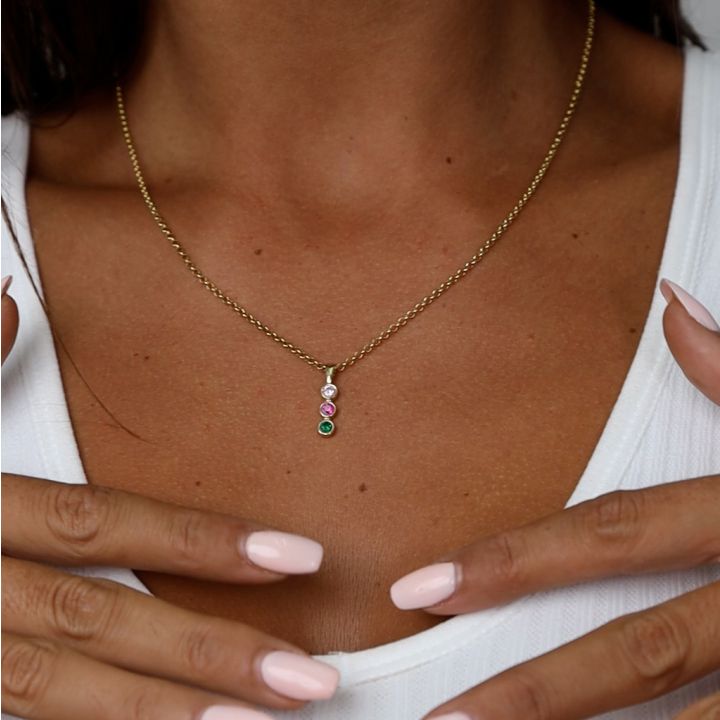 Talisa Stars Birthstone Necklace 10K Gold