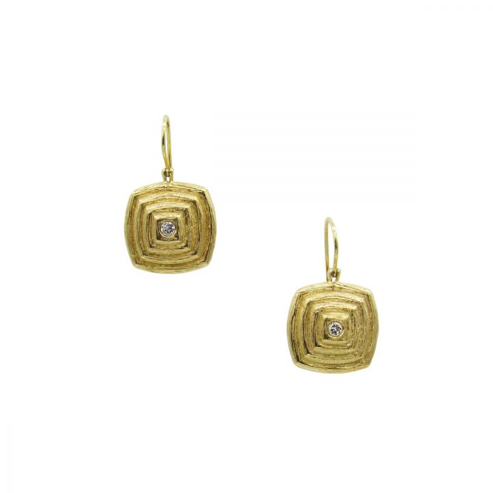 Four Corners Gold Earrings [18K Gold]