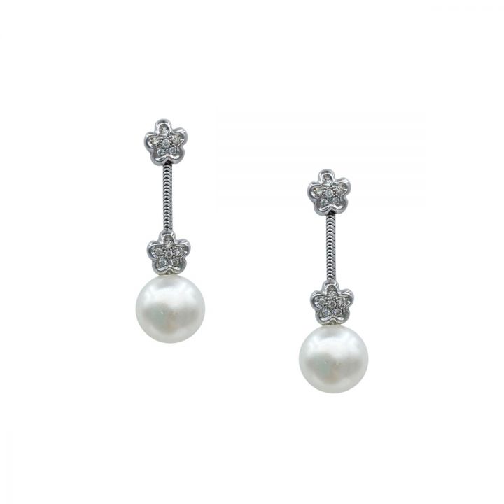 Stardust Pearl Earrings [18K White Gold] 