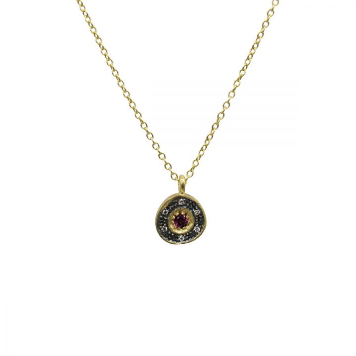 Small Rhodolite Necklace [18K Gold]