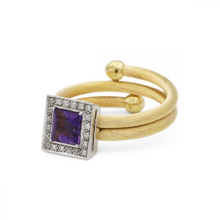 Springy Amethyst Ring [18K Gold]
