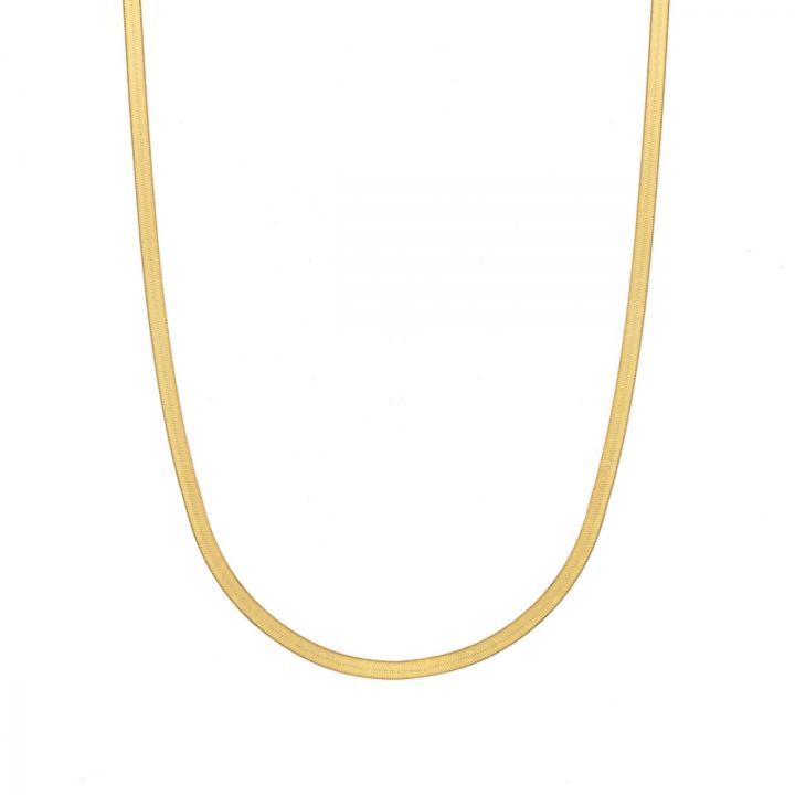 Gold Herringbone Necklace [14K Gold]