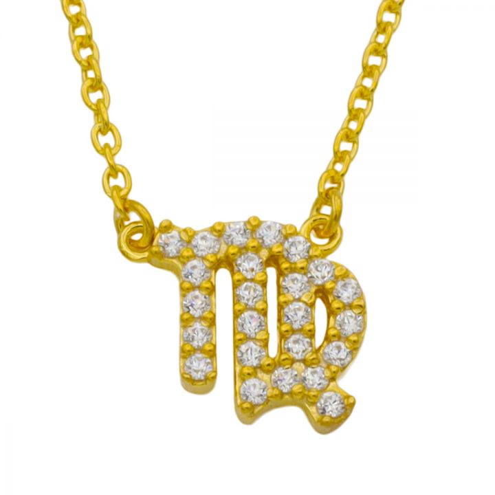 Virgo Necklace - Zodiac Sign Necklace with Diamonds [18K Gold Vermeil]