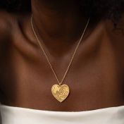 Ties of Heart Engraved Map Necklace [18K Gold Vermeil]