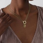 Anna Double Layer Necklace [18K Gold Vermeil] - with Initial Charms