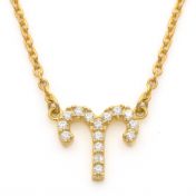 Aries Necklace - Zodiac Sign Necklace with Diamonds [18K Gold Vermeil]