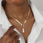 Arya Herringbone Necklace [18K Gold Vermeil] - with Names