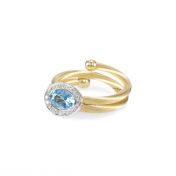 Springy Blue Topaz Ring [18K Gold]
