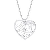 Ties of Heart Map Necklace [14 Karat White Gold]