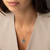 Cherished Spot Engraved Map Necklace [Sterling Silver]