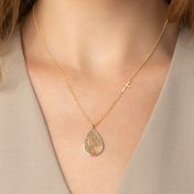 Cherished Spot Map Necklace with Sideways Cross [18K Gold Vermeil]