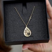 Cherished Spot Map Necklace with Sideways Cross [18K Gold Vermeil]