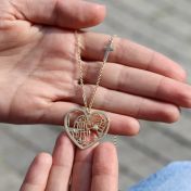 Ties of Heart Map Necklace with Sideways Cross [18K Gold Vermeil]