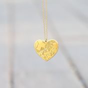 Ties of Heart Engraved Map Necklace [18K Gold Vermeil]