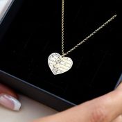 Ties of Heart Engraved Map Necklace [18K Gold Vermeil]