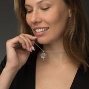 Sacred Spot Map Necklace [14 Karat White Gold]