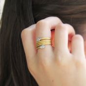 Springy Pave Drops Ring [18K Gold]