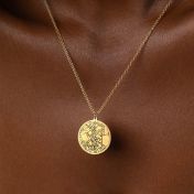 Precious Spot Engraved Map Necklace [18K Gold Vermeil]
