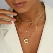 Family Circle Link Chain Name Necklace [14 Karat Gold]