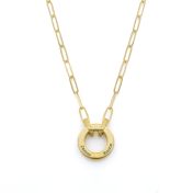 Family Circle Link Chain Name Necklace [14 Karat Gold]