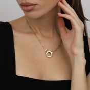 Family Circle Link Chain Name Necklace [14 Karat Gold]